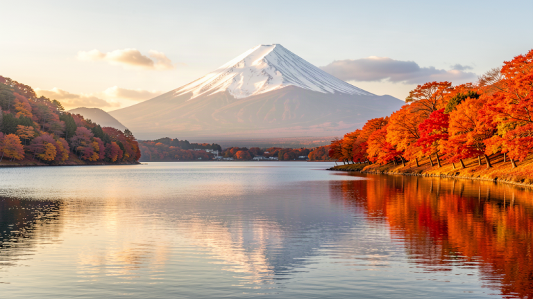 河口湖 10 月中紅葉前哨：新宿 07:00 高速巴士 vs 富士回遊，湖景溫泉旅館房價對照